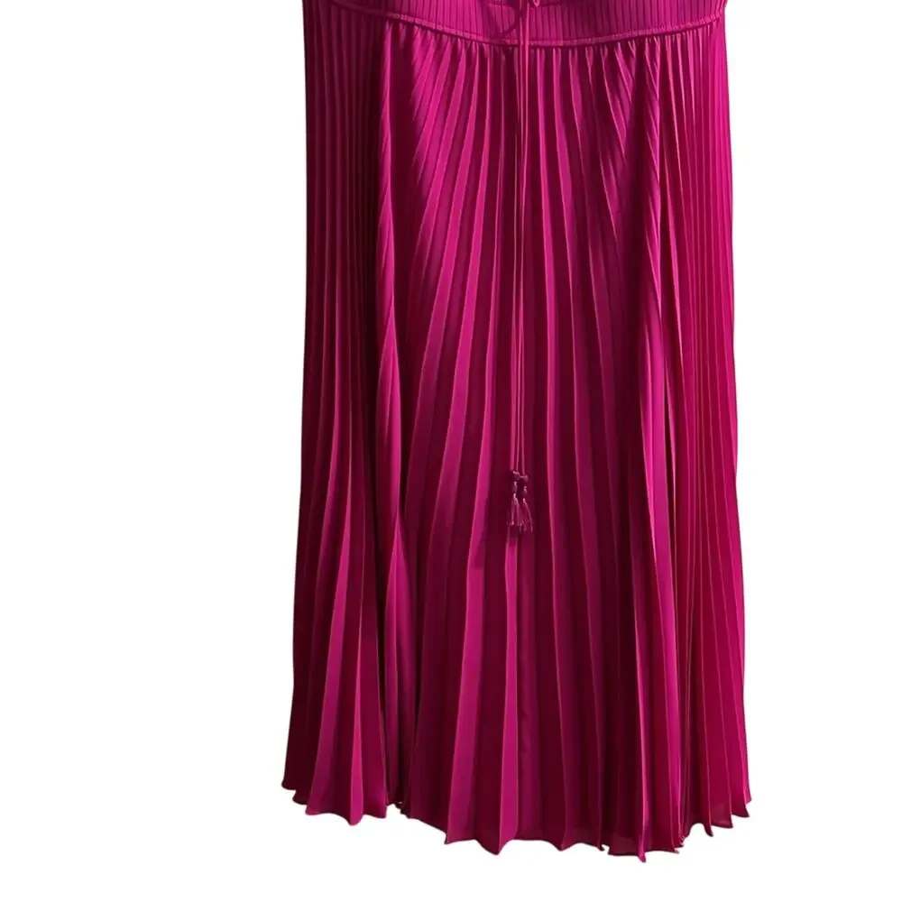 Alex Marie Carol Halter Tie Sweetheart Neckline Georgette Midi Dress Size 16 - Picture 5 of 6